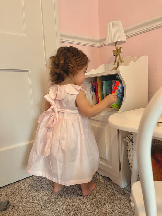 Pink Petal Collared Smocked Dress
