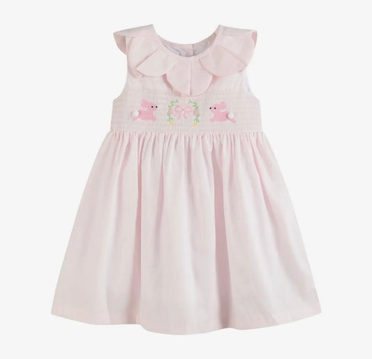 Pink Petal Collared Smocked Dress